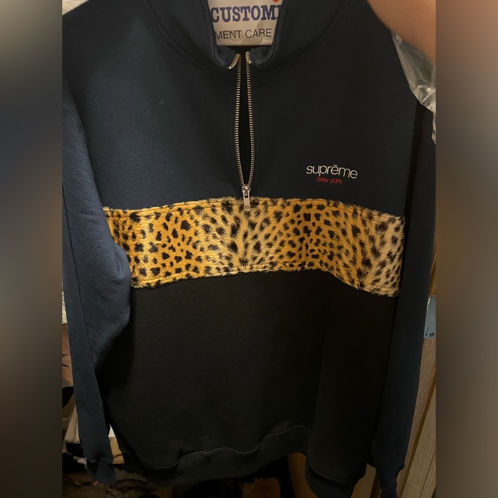 Supreme Leopard Panel-Half Zip